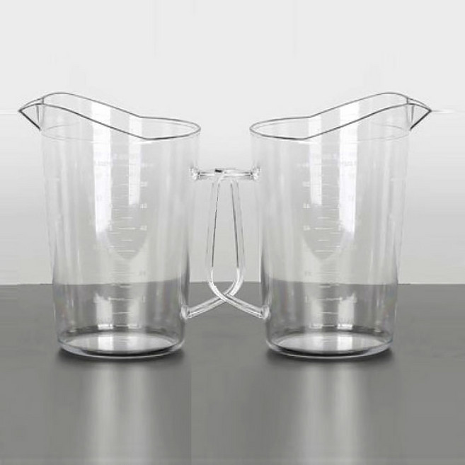 플라스틱 투명 가벼운 경량 계량컵 비커 2p, 4000ml, 2개