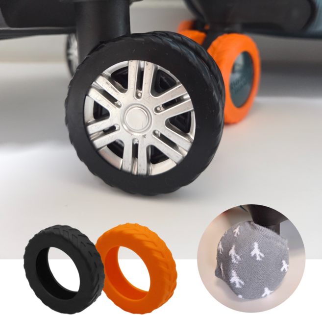 글라이드 안빠지는 캐리어 실리콘 바퀴보호커버 8P+덮개4P