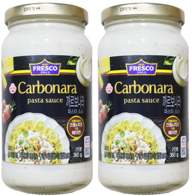 오뚜기 프레스코 까르보나라 파스타 소스 360g 2개 스파게티