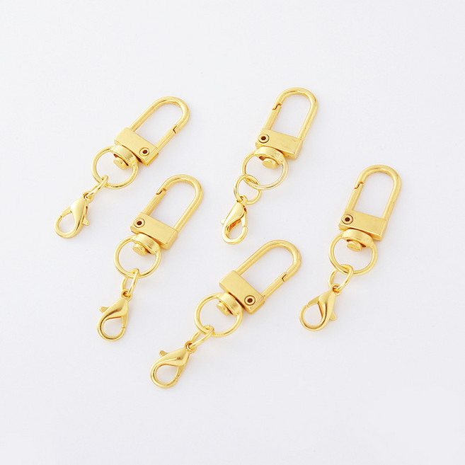 열쇠고리 키링 D링, 1세트, 금색 30개