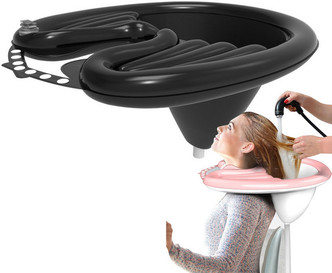 접이식 세발기 가정용 머리감기 앉아 머리감기 업그레이 이동식, 블랙, 1개
