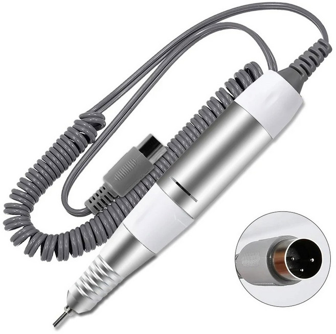전문 네일 드릴 휴대용 매니큐어 연삭기 교체 핸들 저소음 살롱 도구, 1개, 1. 3 Pin Plug