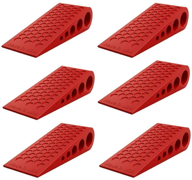 Door Stoppers Red-6 Pack for Bottom of Premium Floor Rubber Stop Wedge Made in USA Heavy Duty Hone, Door Stoppers Red-6 Pack for B