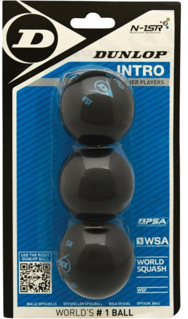 DUNLOP 스쿼시볼 스쿼시공 초보자 및 취미 선수를 위한 던롭 스쿼시 볼 입문 블루 - 빠른 속도, 3 Balls, 1개