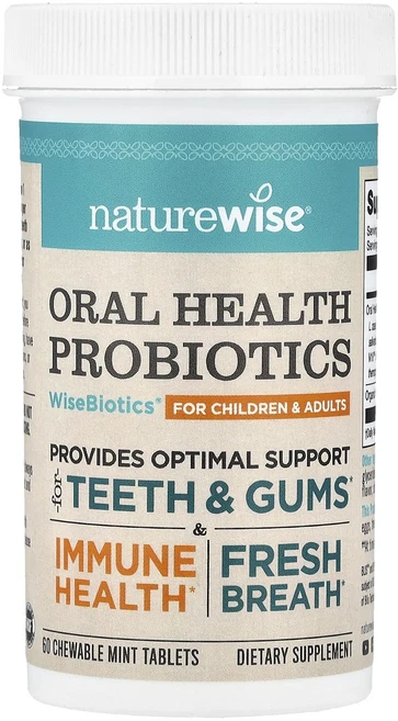 몸관리하세요 겨울입니다 NatureWise 구강 건강 프로바이오틱 어린이 및 성인용 민트 츄어블 50정 특별관리진행, NatureWise구강건강프로바이오틱어린이및성인용민트츄, 1 - 쿠팡