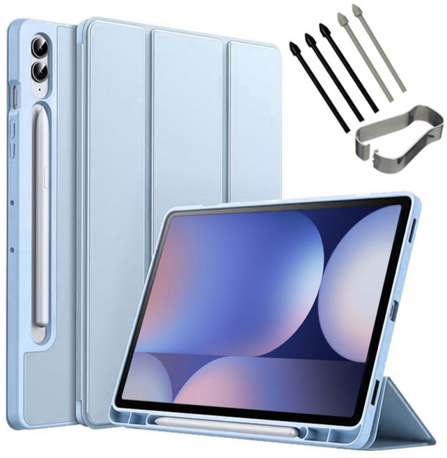 갤럭시탭S10 플러스 울트라 호환 북커버 케이스 S펜슬 수납 S10+ Ultra 삼성 케이스나라, 스카이, 1개