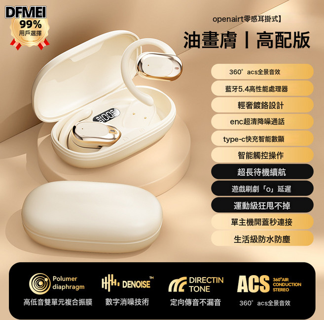 DFMEI 2024無線睡眠專用側睡藍牙耳機TWS睡醒迷你運動跑步耳機, 如圖, M57膚