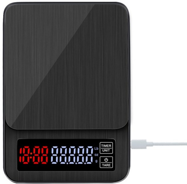 초정밀 주방저울 0.1g 단위 USB 전원공급 + 타이머 기능, 초정밀주방저울, 블랙, 1kg