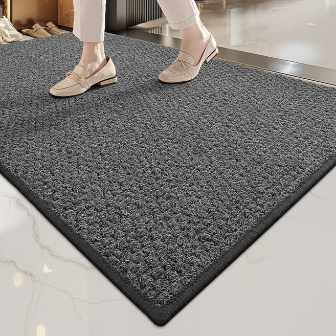 DEXI 1개 바닥 출입구 발판 매트 웰컴 현관 미끄럼방지 발매트 매트 미끄럼방지 세탁 가능 단색 직사각형 손세탁 전용 기계제작 입구 매트 실내외 사용, Dark Grey