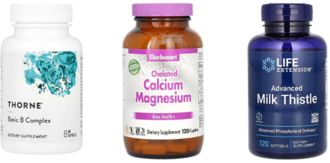 30대영양제 고약사추천 쏜 기본 B 복합체 캡슐 60정 2개 + 블루보넷 칼슘 마그네슘 캐플렛 120정 + 라이프 익스텐션 밀크씨슬 120정, 1개