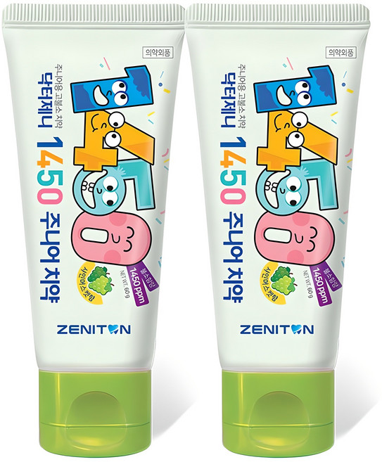 제니튼 닥터제니 1450 고불소 주니어치약 샤인머스켓향, 60g, 2개