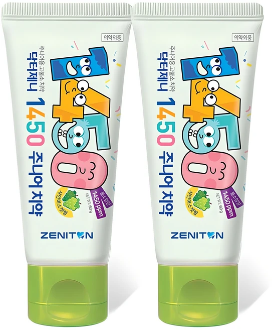 제니튼 닥터제니 1450 고불소 주니어치약 샤인머스켓향, 60g, 2개 - 쿠팡