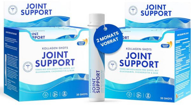 Swedish Nutra 조인트 맥스 500ml I 순수 가수분해 콜라겐 타입 II III 글루코사민 MSM 콘드로이틴 히알루론산 강황 비타민 C 100 자연 맛 무설탕 - 2, Joint support shots x 2