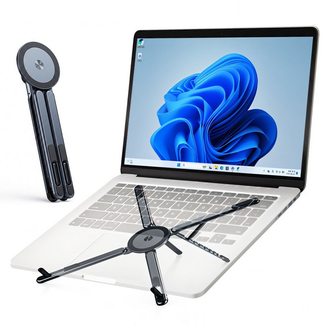 나인비 휴대용 노트북 거치대 접이식 스탠드, 1개, 다크그레이