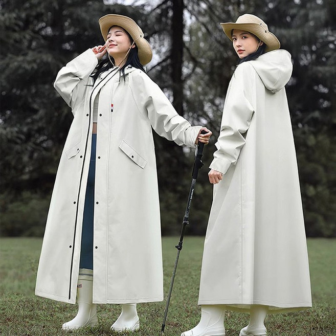 가남 초경량 판초우의 바람막이 레인코트 남녀공용 골프 우비, 1개, 흰색
