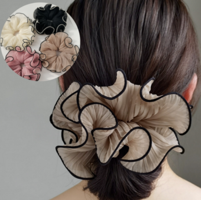 여성용 데일리 쉬폰 곱창 헤어밴드 4종 세트