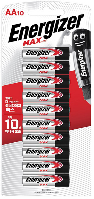 에너자이저 알카라인 맥스 AA 건전지 LR06, 10개입, 1개
