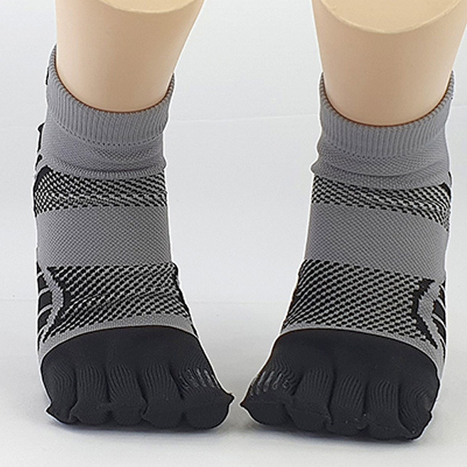 베룽코 패스터 앵클 스포츠 마라톤 사이클 러닝 트레킹 골프 발가락 양말, L 270~290mm, 블랙그레이, 1개