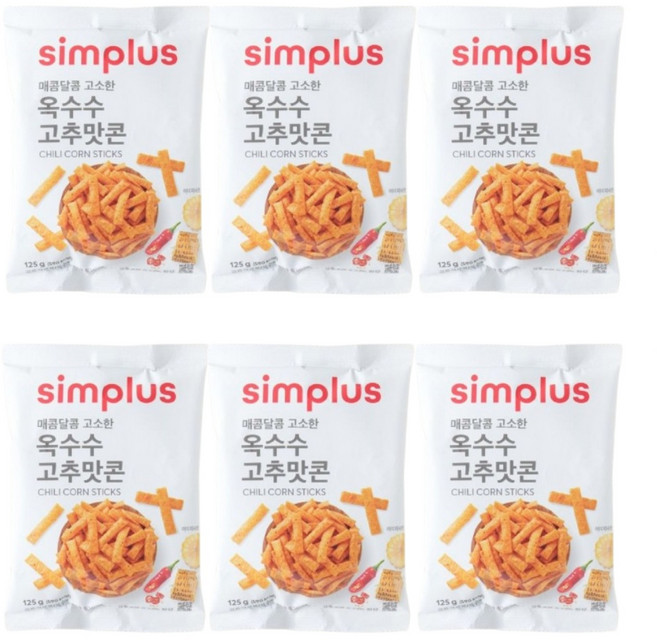 광일 옥수수 고추맛콘, 6개, 120g