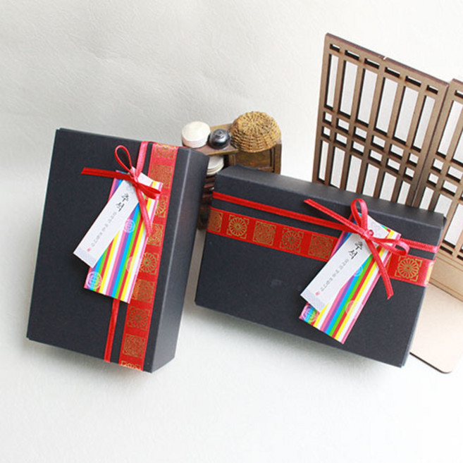 [잼잼아트] 추석 색동택 슬리브 송편상자(5인), 1세트