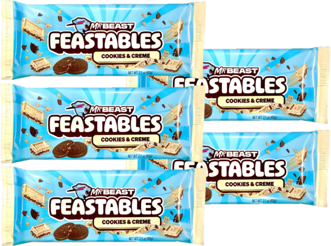 미스터비스트 피스터블 쿠키 앤 크림 60g, 5개