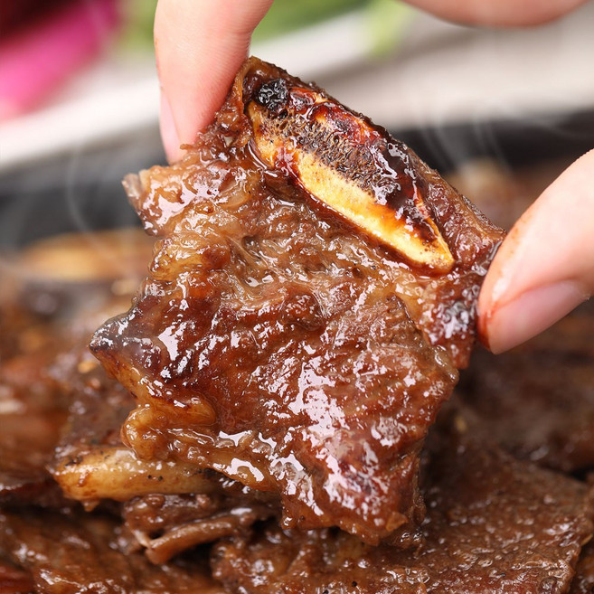 셰프애찬 수제 LA양념 소 갈비, 4개, 500g