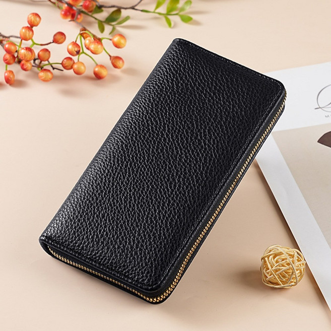 黑色拉鍊長款錢包