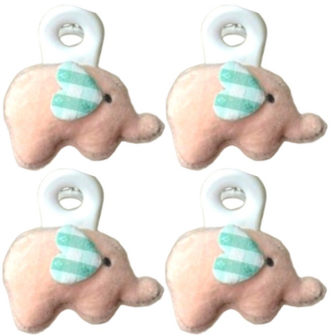 아리몰 유모차집게 악세사리 담요 고정 블랭킷클립, 4개, 코끼리핑크