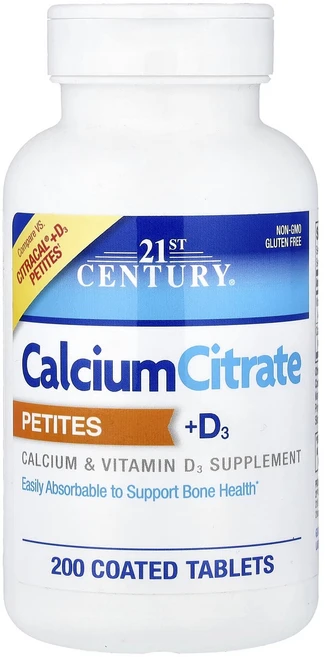 21세기 센트리 구연산 칼슘 페티트 + 비타민 D3 200 코팅 타블렛, 6개, 200정 - 쿠팡