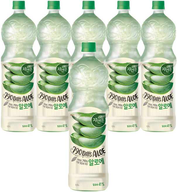 자연은 790일 알로에 주스 페트, 1.5L, 6개