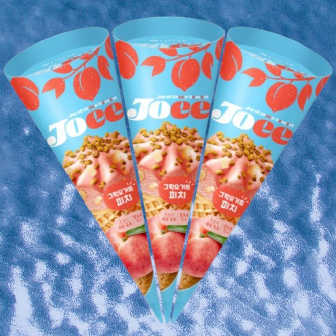 롯데 간식 디저트 탕비실 무인 JOEE 그릭요거트 피치 콘 150ml 3개