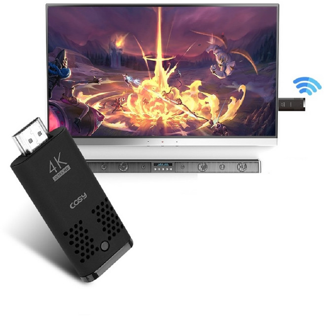 4K UHD 무선 미러링 미라캐스트 노트북 컴퓨터 TV연결 스마트폰 태블릿, 1개