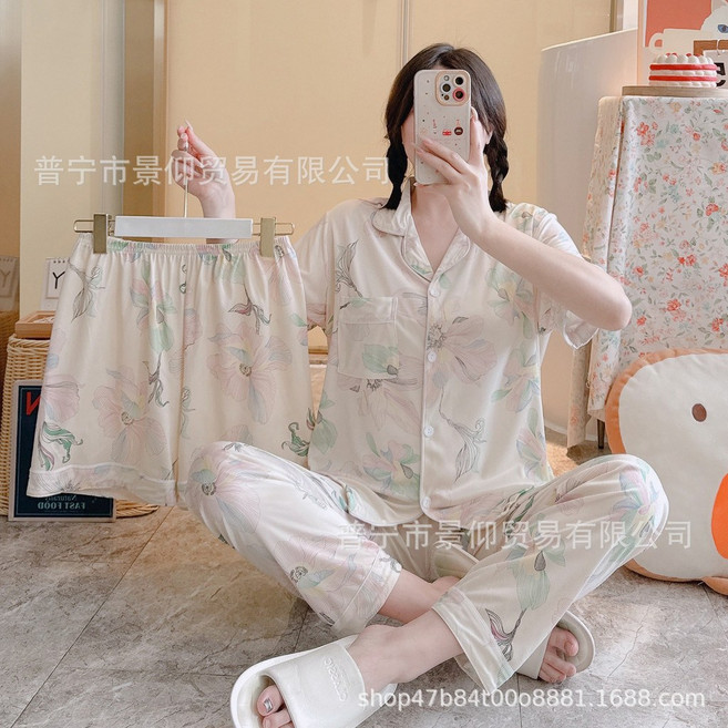 簡約休閒睡衣套裝 可外穿家居服