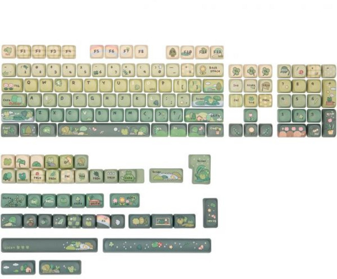 키붐 X 코시다이어리 비 오는 개구리 데이 키캡 세트 144개 PBT 맞춤형 기계식 키보드용 ANSIISO 호환 60 65 75 TKL 풀사이즈 레이아웃 MOA 프로필, MOA Profile