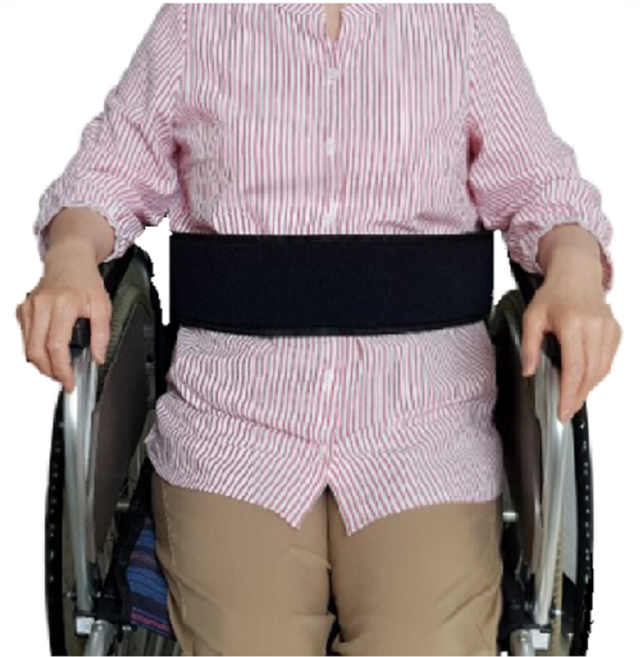 고급형 국산 벨크로 복지용구 휠체어 안전벨트 특대형 180cm 겉면- 벨벳원단 속면- 넌슬립 부착 휠체어 안전띠 휠체어 벨트, 1개