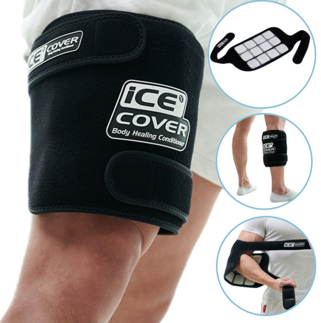 아이스커버 허벅지 무릎 냉찜질팩 햄스트링 종아리 정강이 러닝 마라톤 팔다리 아이싱밴드 보호대 얼음찜질 쿨링 냉팩, 1개