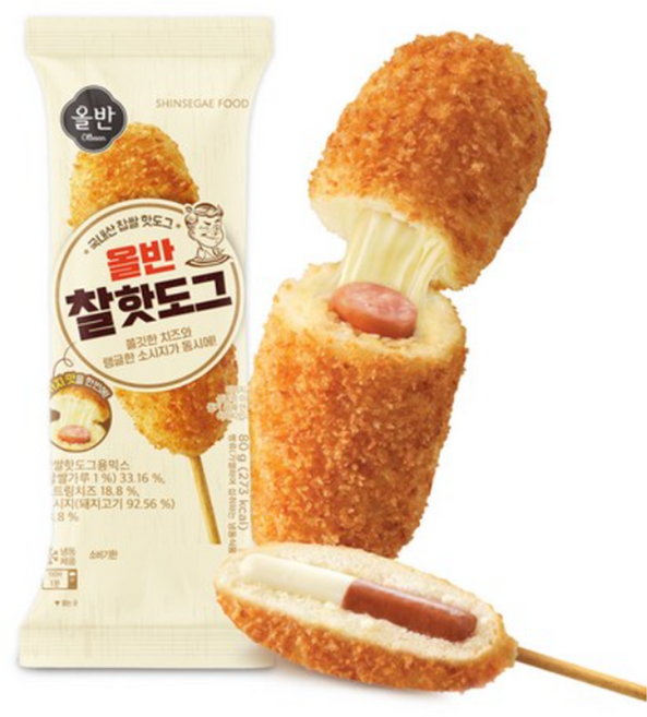 올반 찰핫도그 80g 쫄깃한 치즈와 탱글한 소세지가 동시에~, 12개