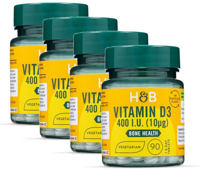 홀랜드앤바렛 비타민 D3 400IU 본 헬스 타블렛 Holland & Barrett Vitamin D, 4개, 90정
