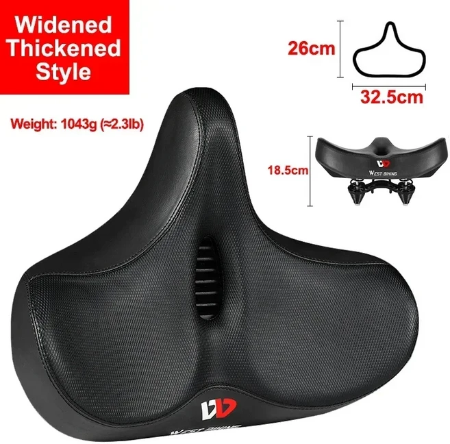 웨스트바이킹 자전거 안장 메모리폼 인체공학적 와이드바디 시트 부드럽고 통기성 좋은 사이클링 쿠션 로, 4.Hollow A with clamp, 1개