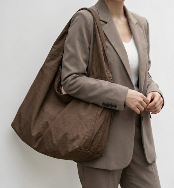 다비즈스퀘어 남녀공용 바스락 대용량 호보백 숄더백