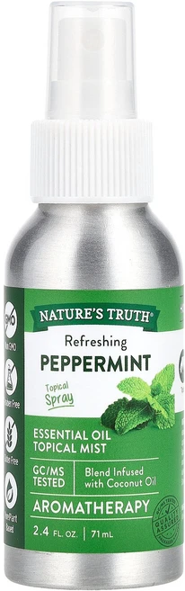 네이처스트루스 Natures Truth 에센셜 오일 국소 미스트 상쾌한 페퍼민트 71ml(2.4fl oz) NTH-10807, 1개, 71ml - 쿠팡