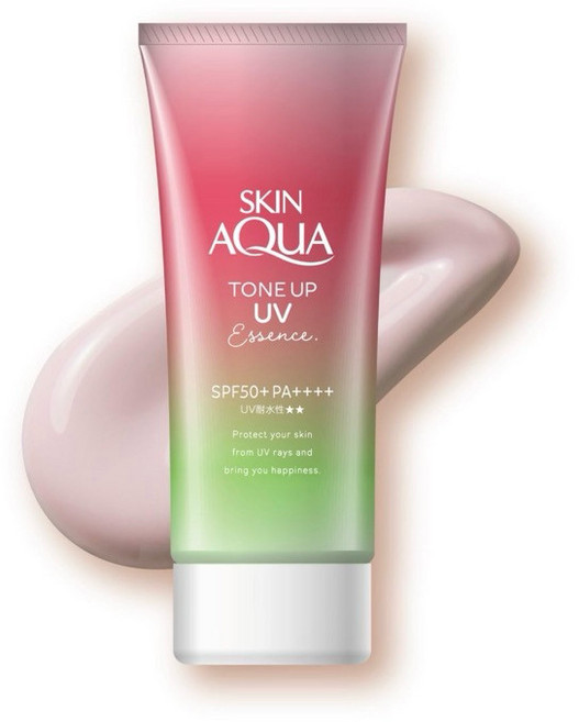 SKIN AQUA UV TONE UP Essence SPF50+ PA++++ 美肌保濕防曬飾底乳, 1個, 玫瑰粉80g