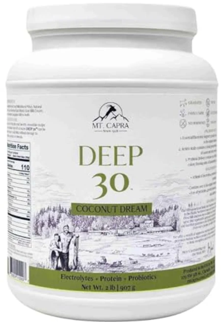 Mt. Capra Deep 30 | Meal Replacement Shake Goat Protein Powder with Grass-Fed Whey Protein Case, Coconut Dream, 907g, 1개 - 쿠팡
