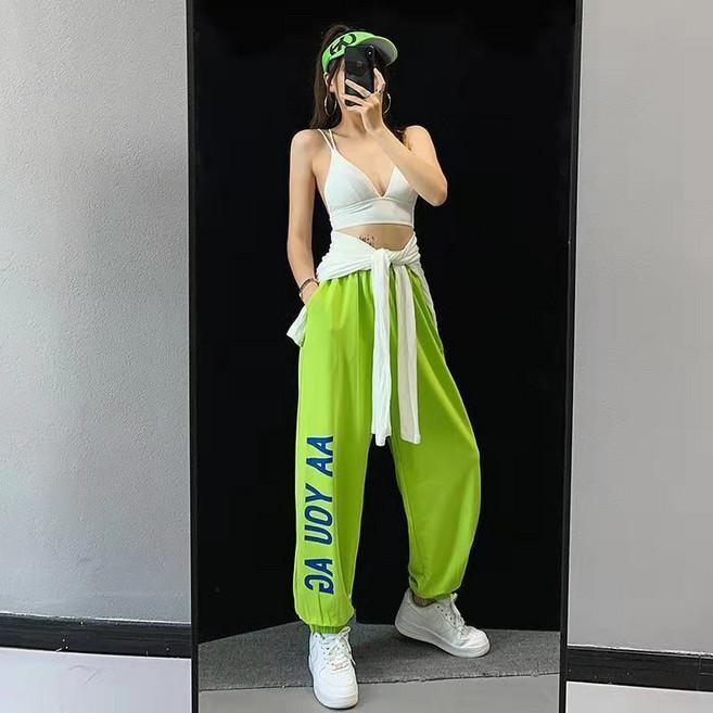 트레이닝 바지 힙합 와이드 커플 캐주얼 댄스 조거팬츠