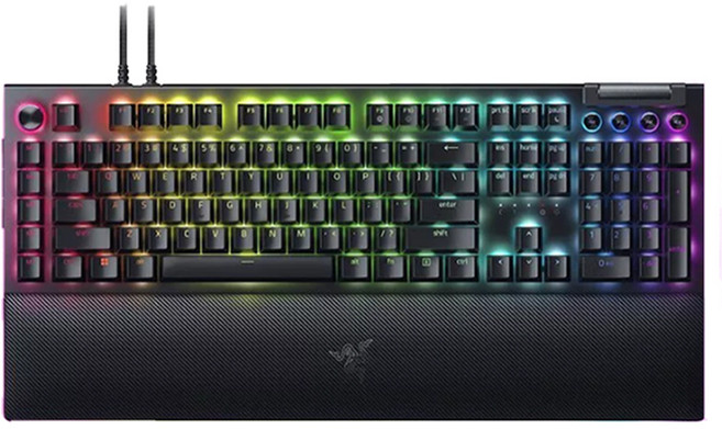 Razer 雷蛇 BlackWidow V4 Pro 黑寡婦 RGB 電競鍵盤, 黑色, 中文, 綠軸
