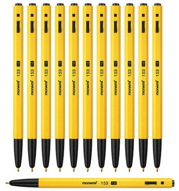 모나미 153 볼펜 1.0mm 12EA-DZ, 흑색, 1개