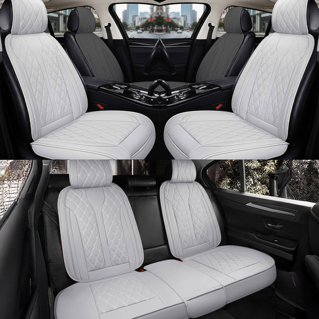 제니븐 자동차 시트커버 차량용 방석 보호매트 카시트 SF-6801 풀세트, 1세트, 라이트그레이