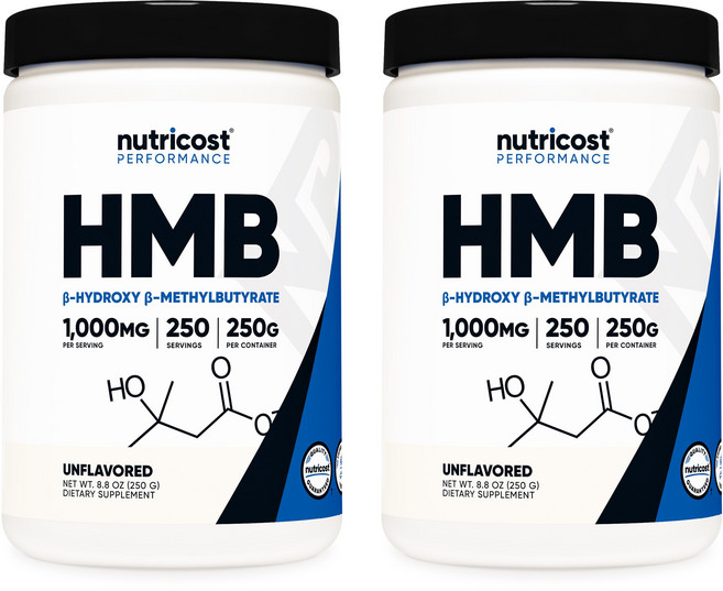 Nutricost HMB Powder Beta-Hydroxy Beta-Methylbutyrate 뉴트리코스트 HMB 파우더 250g 2팩, 2개