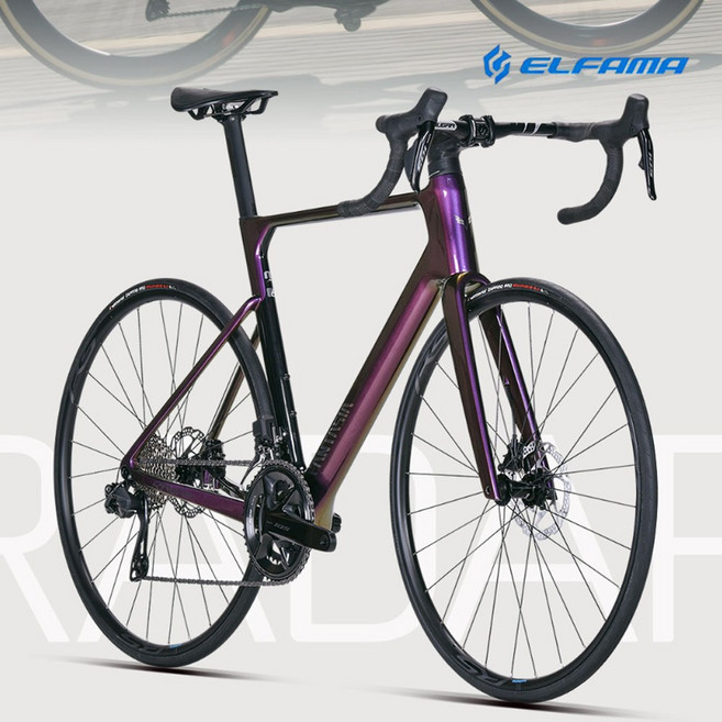 엘파마 판타시아 레이다 6 시마노 105 Di2 24단 카본 로드자전거, L(530), 프리즘바이올렛_판타시아  카본 핸들바, 1개