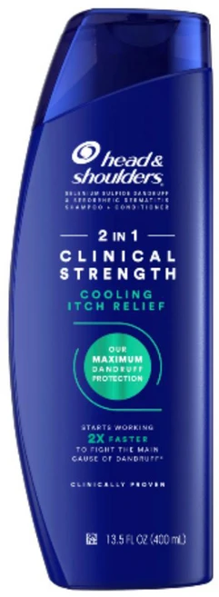 헤드앤숄더 2인1 클리니컬 스트렝스 쿨링 이치 릴리프 샴푸, 1개, 400ml - 쿠팡